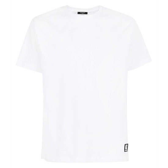 Balmain Vit Baklogotyptryck Bomullsjersey T-shirt - Image 1