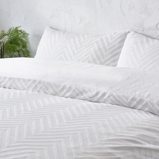 Minimalist Chevron Zigzag Tuft Duvet Cover Set - Image 2