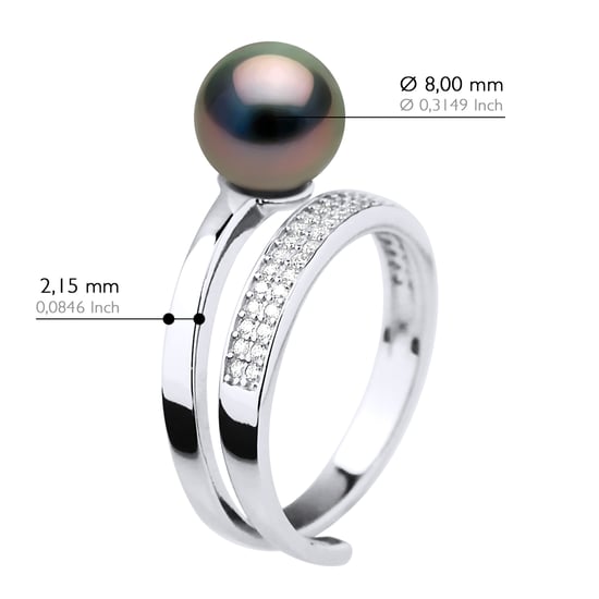 Ring Sieraden - Echte Gecultiveerde Tahiti Parel Rond 8-9 mm - Image 2