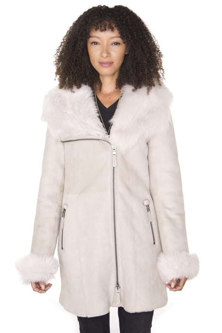 Ladies suede merino lambskin coat Samara