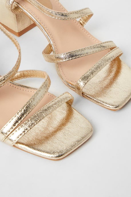 Salt Asymmetric Strappy Slingback Medium Block Heeled Sandals