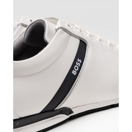 BOSS Green Saturn Leather Lux Low Profile Mens Trainers - Image 5