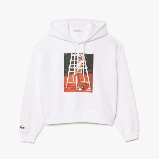 Women's Lacoste Oversized Print Hoodie in White