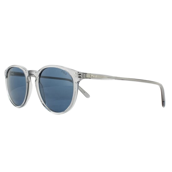 Polo Ralph Lauren Round Unisex Shiny Transparent Grey Dark Blue Sunglasses