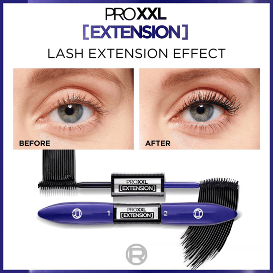 L'Oreal Paris Pro XXL Extension 2 Stap Mascara - Zwart - Image 5