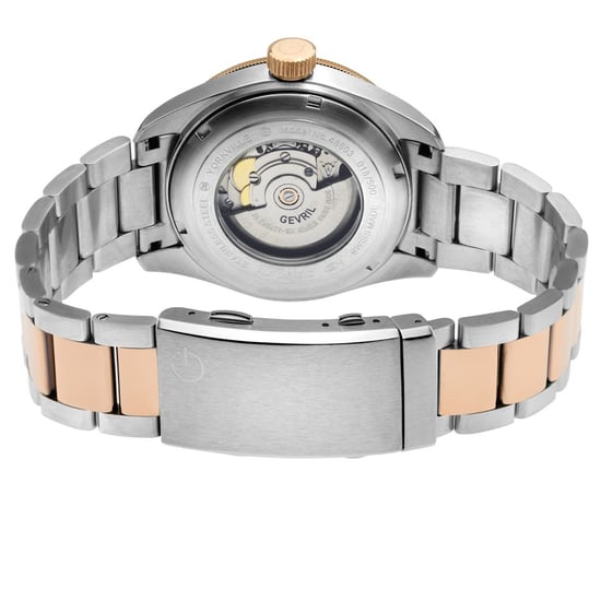 Gevril Men's Yorkville Swiss Automatic Sellita SW200 Brown Dial Two Tone Watch - Image 3