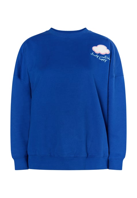 Mymo Sweatshirt met applicatie Dames koningsblauw - Image 1