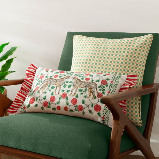 Wylder Tropics Okara Leopards Printed Ruffle  Polyester Filled Cushion - Image 5