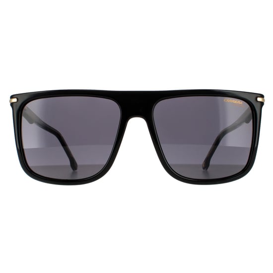Carrera Rectangle Mens Black Gold Grey Sunglasses - Image 1