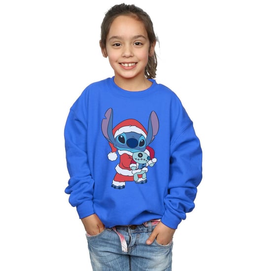 Disney Girls Lilo And Stitch Stitch Christmas Sweatshirt (Royal Blue)