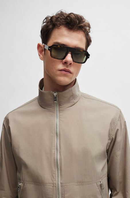 Men's Boss Water-Repellent Jacket in Beige