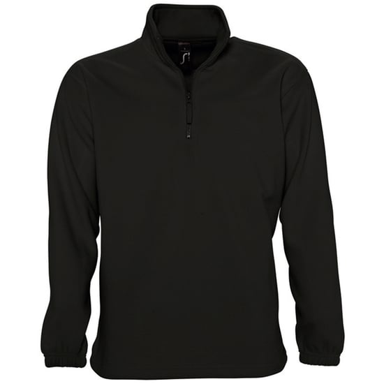 SOLS Ness Unisex Zip Neck Anti-Pill Fleece Top (Black) - Image 1