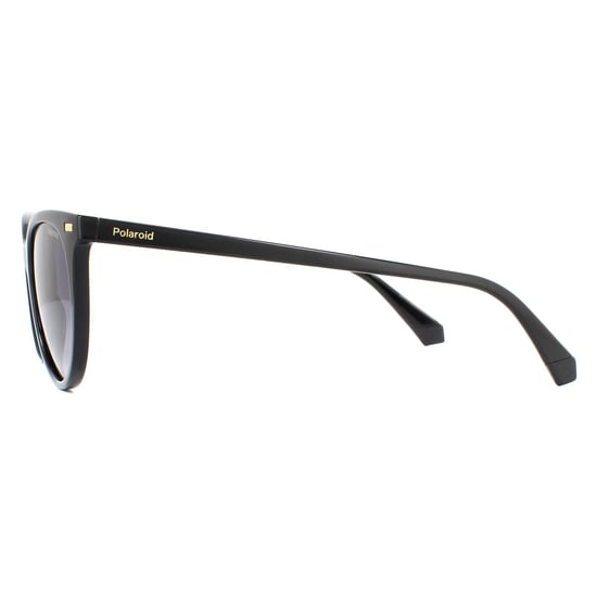 Polaroid Cat Eye Womens Black Grey Grey Gradient Polarized Sunglasses