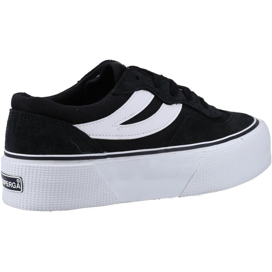 Superga 3041 Revolley Colorblock Platform Leer Dames Zwart/Wit Trainers - Image 2
