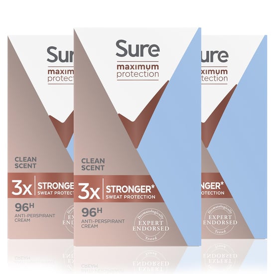 Sure Women Maximum 96-H Protection Clean Scent Deodorant Cream, 3x 45ml