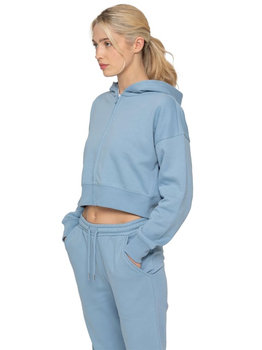 Enzo | Womens Crop Zip Hoodie - Image 3
