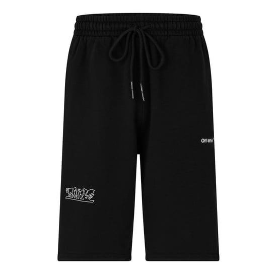 Men's Off White Figure of Speech Skate Sweat Shorts in Black-White