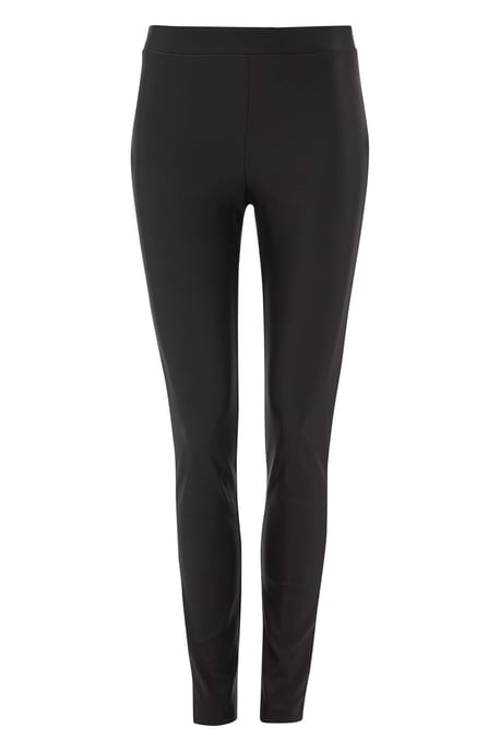Faux Leather Pull On Stretch Trousers