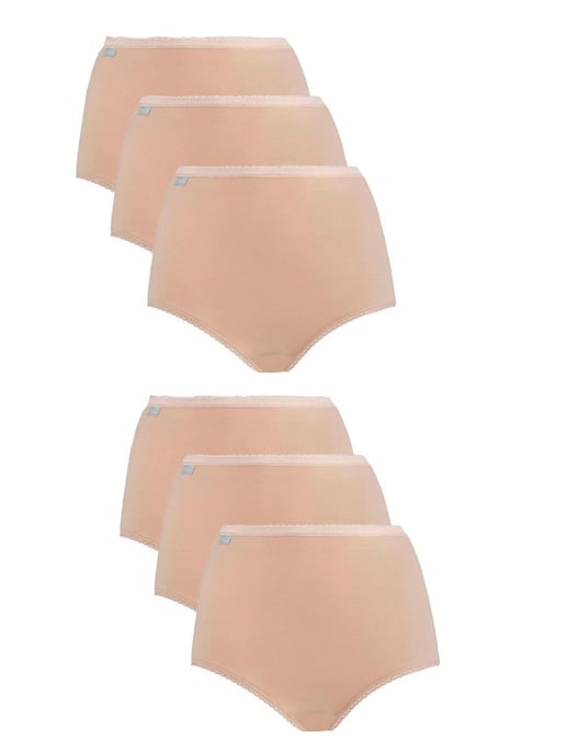 Cotton Stretch Maxi Brief 6 Pack - Beige