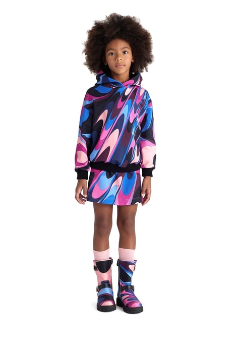 Pucci Girls Onde Print Hoodie in Multicolour