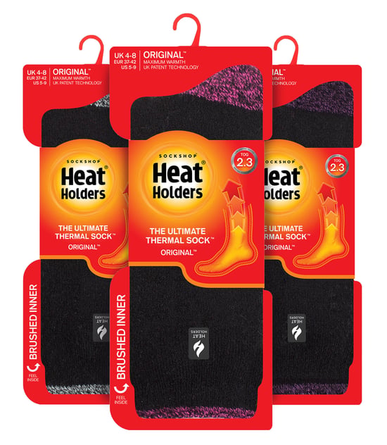 HEAT HOLDERS - 3-pack Multipack isolerade termosockor för damer för vintern - Stripe - Image 2