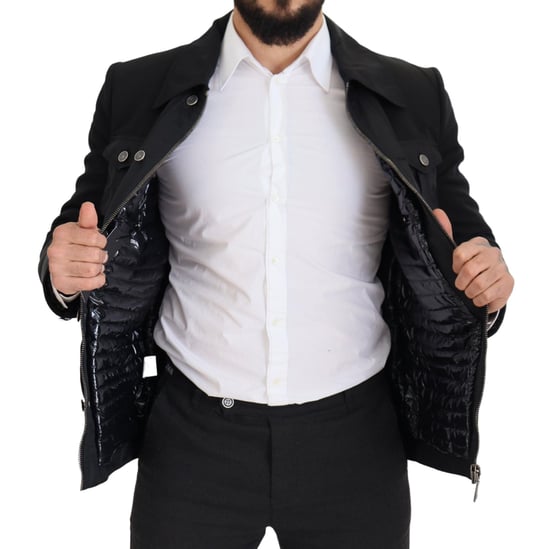 Dolce & Gabbana Svart Ullkrage Hel Dragkedja Herrjacka - Image 2