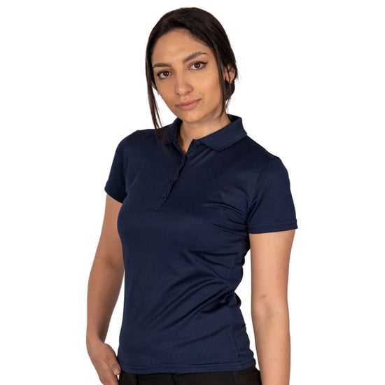 Island Green Dames/Dames Klassiek Micro Pique Golf Poloshirt (Marine) - Image 3