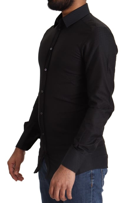 Dolce & Gabbana Black GOLD Bomull Slim Klänning Formell Herrskjorta - Image 2