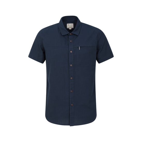 Mountain Warehouse Mens Coconut Slub Short-Sleeved Shirt (Dark Blue) - Image 1