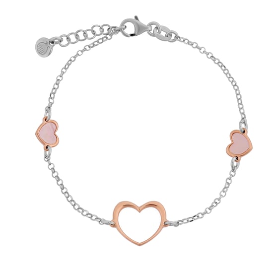 Orphelia 'Mada' Dames 925 Sterling Zilveren Set: Ketting + Armband + Oorbellen - Zilver/Roze SET-7389 - Image 4