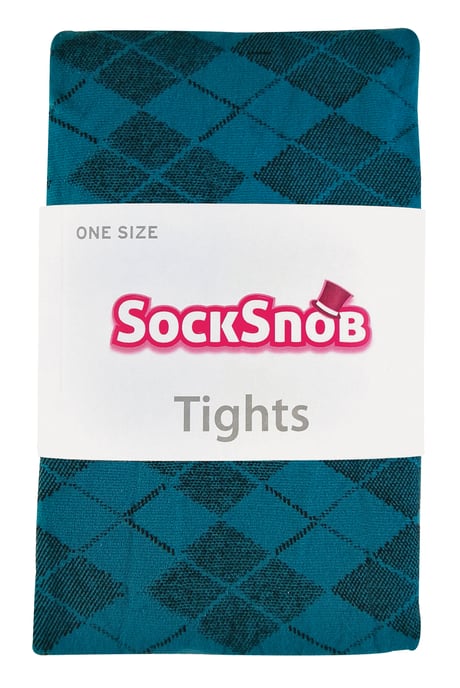 Sock Snob - Färgade 80 denier ogenomskinliga mode-strumpbyxor för damer - Argyle - Image 2