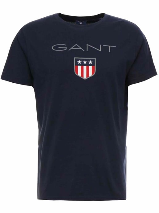 Gant | Mens Crew Neck T-Shirt Big Shield - Blue - Image 5