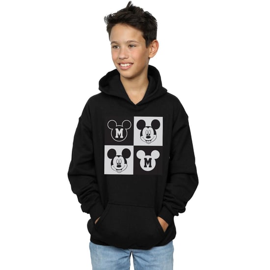 Disney Boys Mickey Mouse Smiling Squares Hoodie (Black)