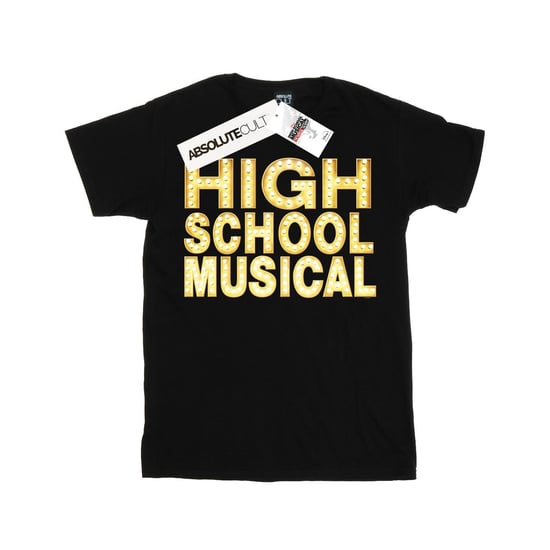 Disney Girls High School Musical The Musical Lights Logo Cotton T-Shirt (Black)