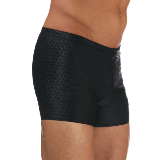 Men's Speedo Placement Aquashort in Black Grey