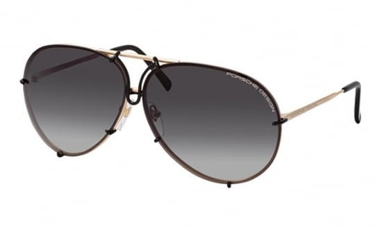 Porsche Avaitor metal Unisex Sunglasses Gold/Black / Grey Gradient