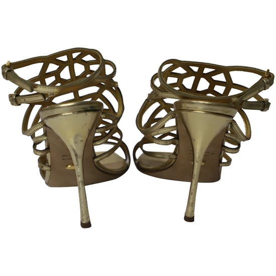 Sergio Rossi Puzzle Caged Sandals in Gold Leather - Image 4