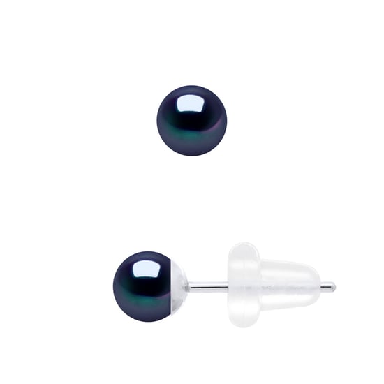 Earrings in White Gold 750 - Real Cultured Freshwater Pearls Round 4-5 mm