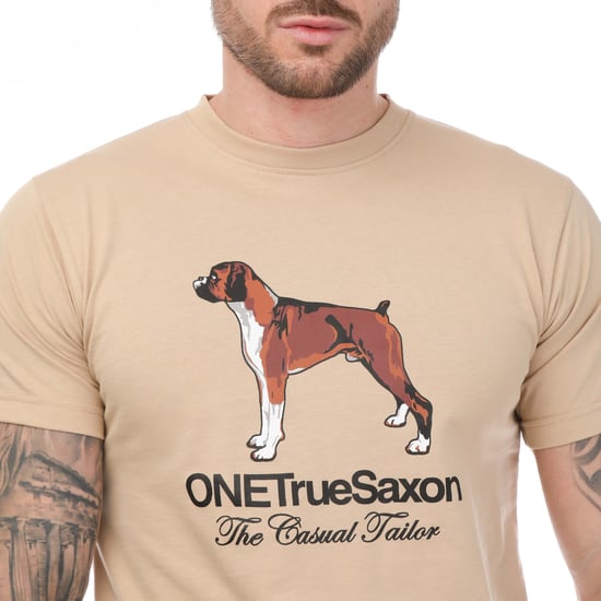 Men's One True Saxon Dawg T-Shirt in Sand - Image 3