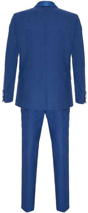 Heren 4-delig Blauw Op Maat Gemaakt Trouwen Pak - Image 5