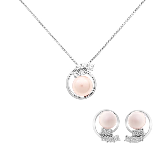 Orphelia 'Alanna' Dames 925 Sterling Zilveren Set: Ketting-Pendule + Oorbellen - Zilver SET-7117 - Image 1