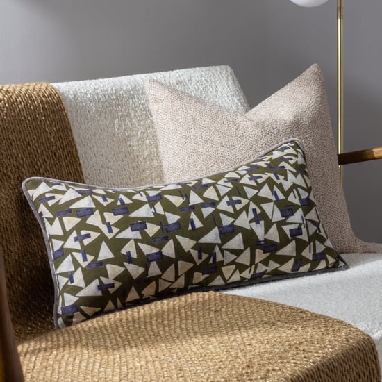 Hoem City Geometric Piped Feather Filled Cushion