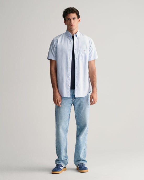 GANT Mens Regular Fit Short Sleeve Oxford Shirt