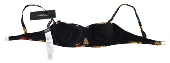 Dolce & Gabbana Black Seashells Print Women's Swimwear Bikini Top