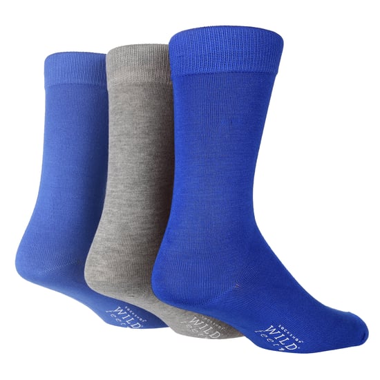 Wild Feet - 3 Pack Mens Breathable Plain Coloured Bamboo Socks - Image 1