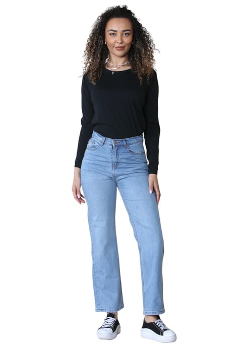 MYT Dames Wide Leg High Waisted Jeans in Lichtblauw - Image 6