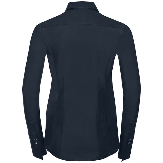 Russell Collection Womens/Ladies Ultimate Stretch Long-Sleeved Formal Shirt (Bright Navy) - Image 2