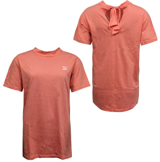 Puma Bow Förlängd T-shirt för kvinnor Kortärmad Stapel Shell Pink 850236 11 A56E - Image 1