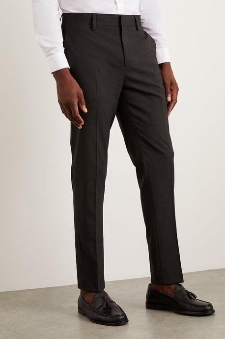 Slim Fit Charcoal Essential Suit Trousers - Image 2
