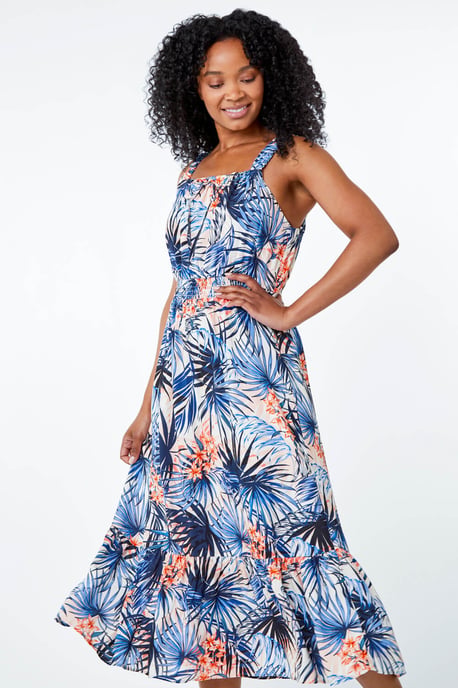 Petite Floral Tiered Midi Sundress